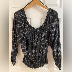 Silk Off-the-Shoulder/Boat Neck Silk Blouse by Michael Kors. Size Large.